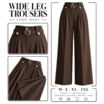 بنطلون Wide Leg شوكولاتة – 26001